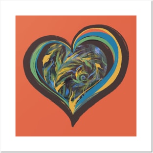 Color Swirl Heart Love Posters and Art